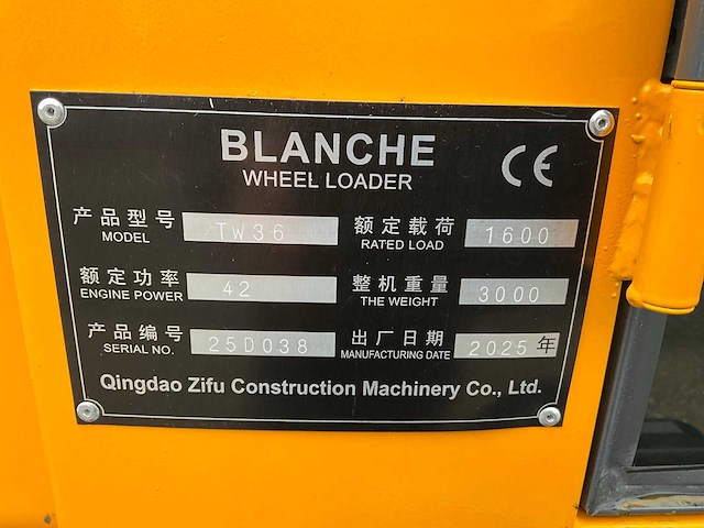2025 blanche tw36 wiellader (ongebruikt) - afbeelding 26 van  32