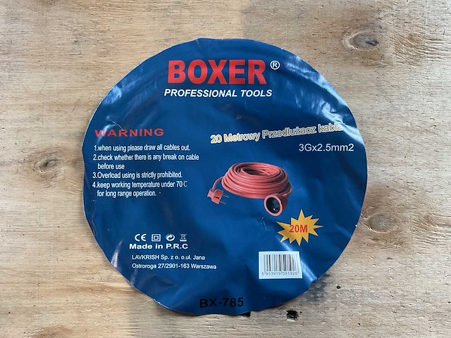 2025 boxer bx-785 20 meter verlengkabelsnoer - afbeelding 3 van  3
