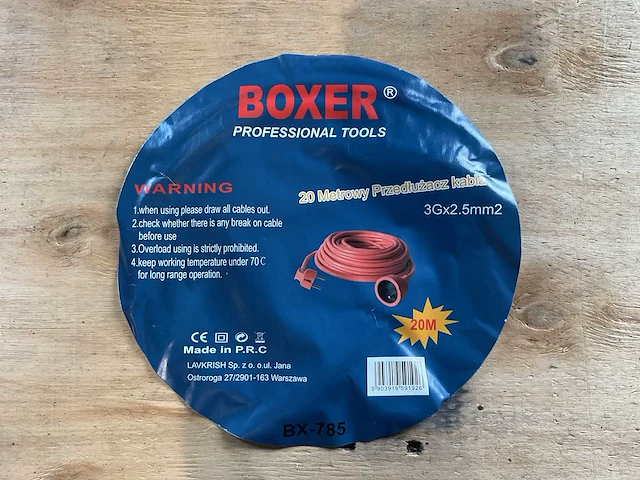 2025 boxer bx-785 20 meter verlengkabelsnoer - afbeelding 3 van  3
