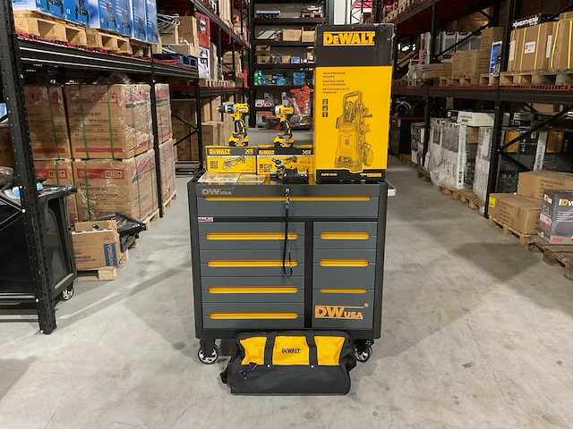 2025 dewalt 3 delige set gereedschapswagen, accu gereedschap set en hogedrukreiniger - afbeelding 1 van  39