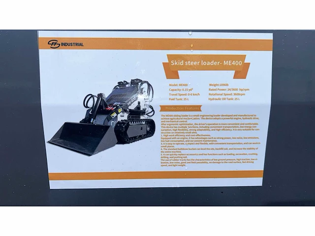 2025 ff industrial me400 skid steer/mini shovel - afbeelding 6 van  15