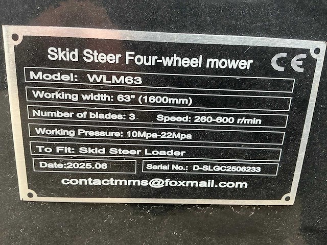 2025 giyi wlm63 skid steer 4-wiel maaidek - afbeelding 8 van  8