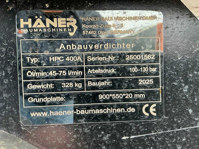 2025 haner hpc400a hydraulische compactor - afbeelding 9 van  9