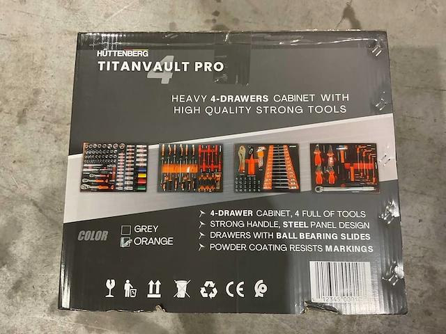 2025 huttenberg 4 la titan vault pro oranje gereedschapkist - afbeelding 10 van  16