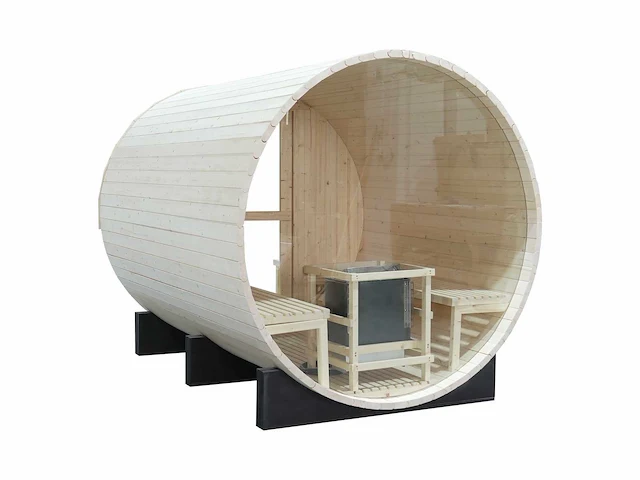 2025 intorelax panorama glas sh1824 - 240 cm barrel sauna - afbeelding 1 van  9
