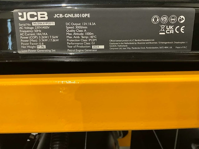 2025 jcb gnl8010pe 8kw noodstroomgenerator - afbeelding 4 van  14