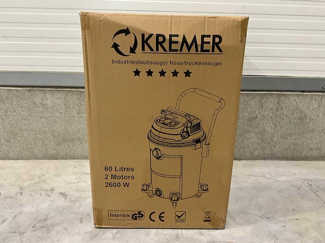 2025 kremer kr60l-3 grijs industriële stofzuiger nat/droog - afbeelding 3 van  12