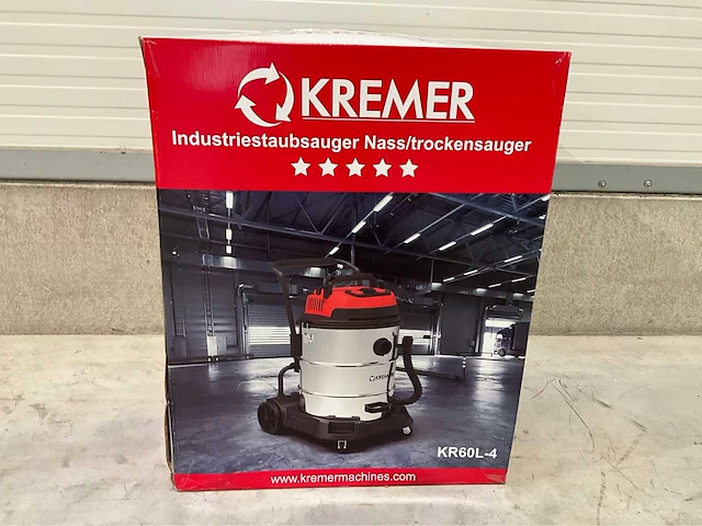 2025 kremer kr60l-3 rood industriële stofzuiger nat/droog - afbeelding 3 van  12