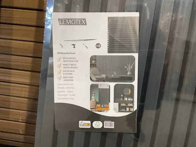 2025 lemotex lm-60270b caviar 2 dozen 2 panelen per doos akoestische wanddecoratie (4x) - afbeelding 4 van  6