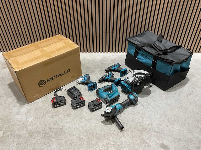 2025 metallo power tools set 6 delig accu gereedschapsset - afbeelding 1 van  16