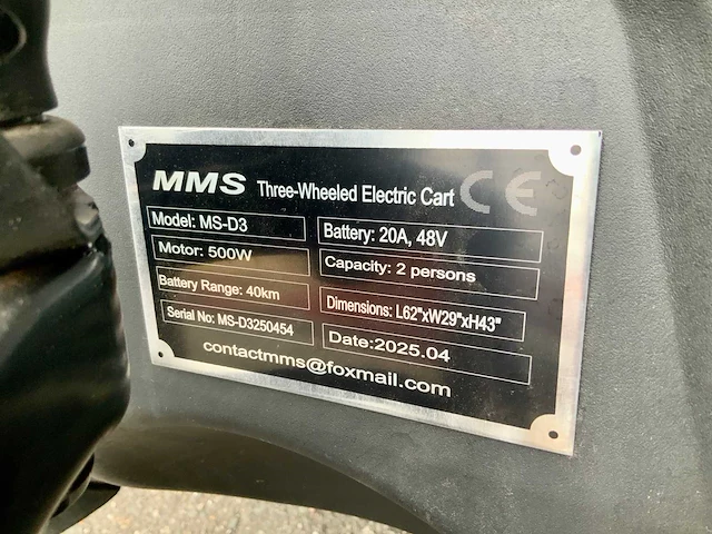 2025 mms ms-d3 electrische driewieler/scootmobiel - afbeelding 3 van  11