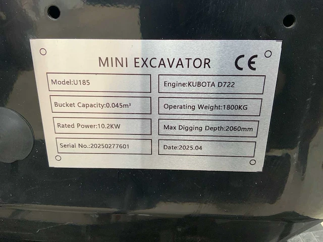 2025 powered by kubota u185 - minigraafmachine - afbeelding 55 van  59