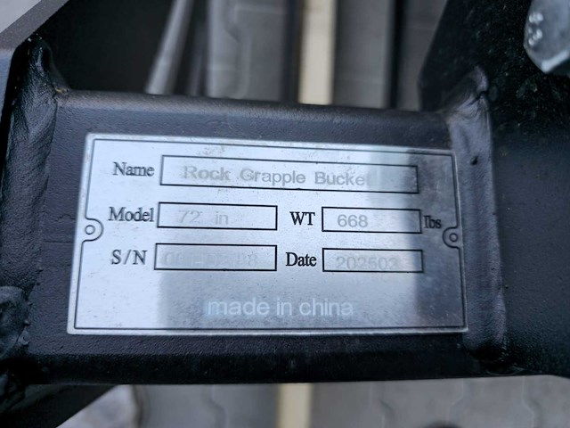 2025 rhino-cross 72 inch rock grapple bucket ten behoeve van schranklader - afbeelding 11 van  11