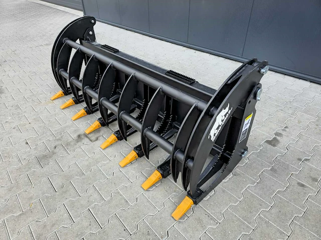 2025 rhino-cross 78 inch heavy duty fork grapple industriele grijper met tanden ten behoeve van schranklader - afbeelding 1 van  10