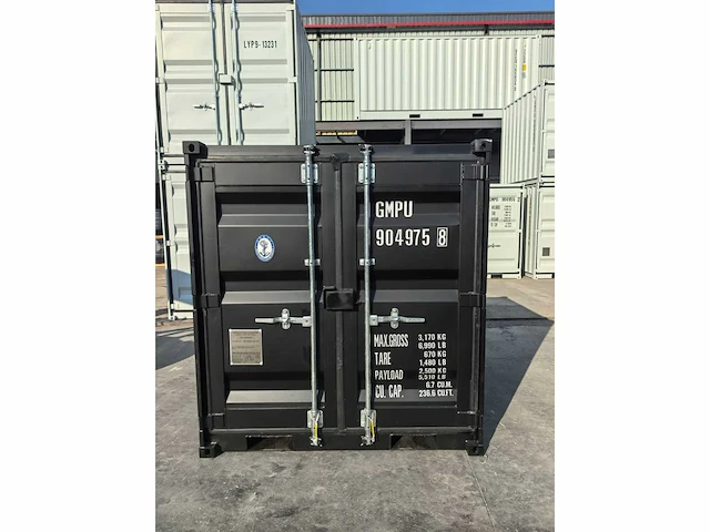 2025 rhino-cross-containers 12ft - zwart zeecontainer - afbeelding 3 van  7