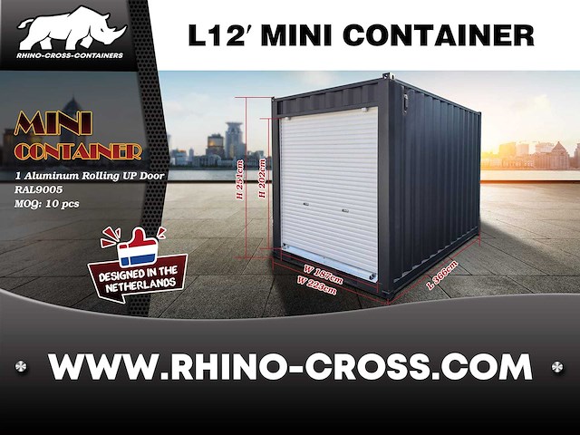 2025 rhino-cross-containers 12ft zeecontainer met roldeur - afbeelding 7 van  7
