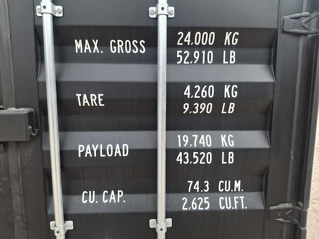 2025 rhino-cross-containers 40 ft high cube zwart zeecontainer met 4 zijdeuren - afbeelding 9 van  24