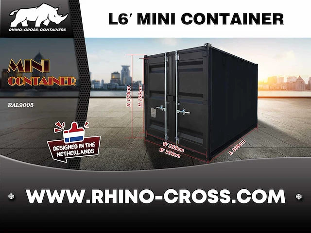 2025 rhino-cross-containers 6ft zeecontainer - afbeelding 6 van  7