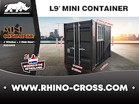2025 rhino-cross-containers 9ft zwart zeecontainer met deur en raam - afbeelding 6 van  7