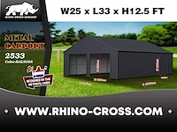 2025 rhino-cross-garages 10x7,6x3,76 m loods / staalconstructie compleet met wand- en dakpanelen - afbeelding 3 van  3