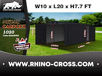 2025 rhino-cross-garages 6,02x3x2,32 m loods / staalconstructie compleet met wand- en dakpanelen - afbeelding 3 van  3