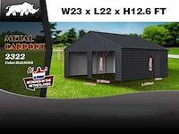 2025 rhino-cross-garages 6,7x7x3,76 m loods/staalconstructie compleet met wand- en dakpanelen - afbeelding 3 van  3