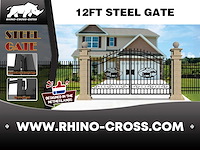 2025 rhino-cross-gates 365 cm koe stijl toegangspoort - afbeelding 3 van  4
