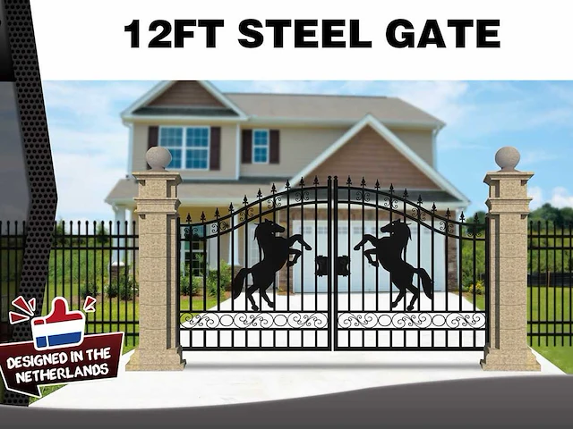 2025 rhino-cross-gates 365 cm paard stijl toegangspoort - afbeelding 2 van  4