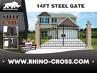 2025 rhino-cross-gates 433 cm plain stijl toegangspoort - afbeelding 3 van  4