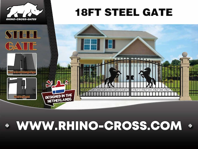 2025 rhino-cross-gates 547 cm paard stijl toegangspoort - afbeelding 3 van  4