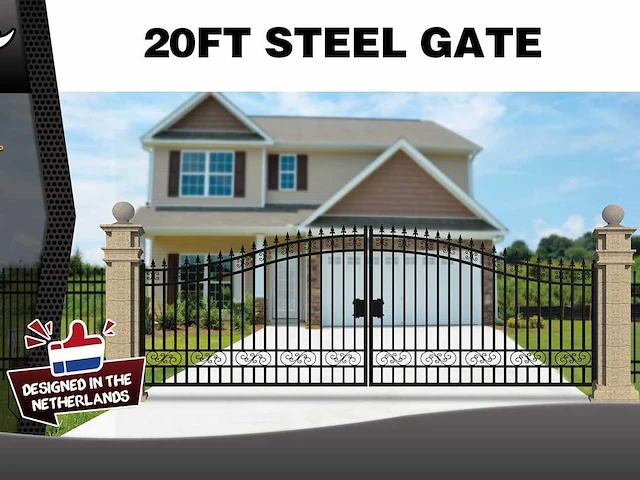 2025 rhino-cross-gates zwart 596 cm plain stijl toegangspoort - afbeelding 2 van  4