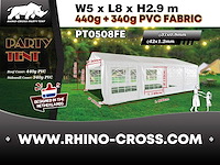 2025 rhino-cross-party tent pt0508fe 5x8x2.9 partytent - afbeelding 1 van  17