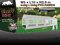 2025 rhino-cross-party tent pt0510fe 5x10x2.9 partytent - afbeelding 6 van  14