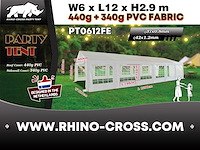 2025 rhino-cross-party tent pt0612fe 6x12x2.9m partytent - afbeelding 1 van  15