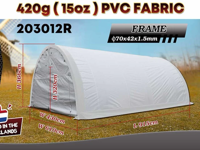 2025 rhino-cross-shelter 203012r - 9,15x6,1x3,66 m opslagtent / opslagshelter - afbeelding 2 van  9