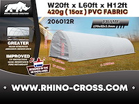 2025 rhino-cross-shelter 206012r - 18,3x6,1x3,66 m opslagtent / opslagshelter - afbeelding 9 van  9