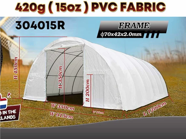 2025 rhino-cross-shelter 304015r - 12x9,15x4,5 m opslagtent / opslagshelter - afbeelding 3 van  9