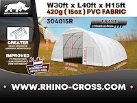 2025 rhino-cross-shelter 304015r - 12x9,15x4,5 m opslagtent / opslagshelter - afbeelding 9 van  9