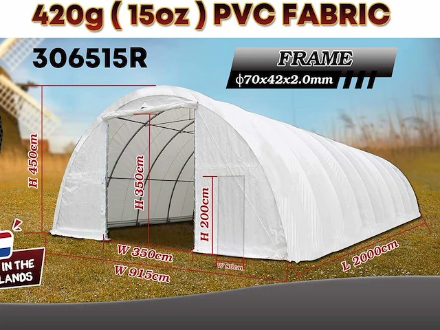 2025 rhino-cross-shelter 306515r - 20x9,15x4,5 m opslagtent / opslagshelter - afbeelding 1 van  3