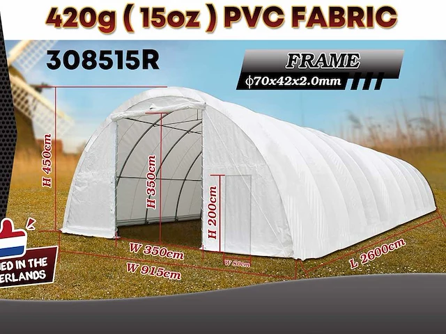 2025 rhino-cross-shelter 308515r - 26x9,15x4,5 m opslagtent / opslagshelter - afbeelding 2 van  9