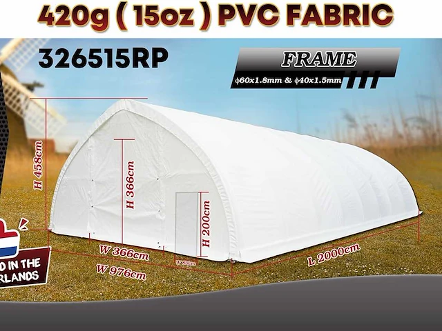 2025 rhino-cross-shelter 326515rp - 20x9,76x4,58 m opslagtent / opslagshelter - afbeelding 1 van  3