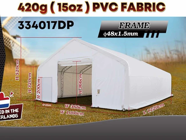 2025 rhino-cross-shelter 334017dp - 12,2x10x5,2 m opslagtent / opslagshelter - afbeelding 1 van  3