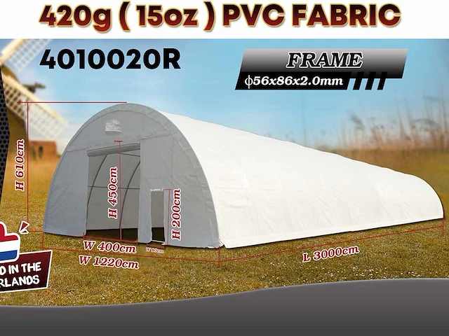 2025 rhino-cross-shelter 4010020r - 30x12,2x6,1 m opslagtent / opslagshelter - afbeelding 1 van  3
