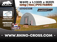 2025 rhino-cross-shelter 4010020r 30x12,2x6,1 m opslagtent / opslagshelter - afbeelding 9 van  9
