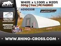 2025 rhino-cross-shelter 4010020r 30x12,2x6,1 m opslagtent - afbeelding 2 van  6