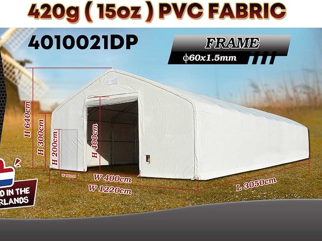 2025 rhino-cross-shelter 4010021dp 30,5x12,2x6,4 m opslagtent / opslagshelter - afbeelding 2 van  8