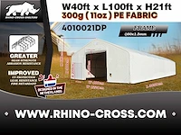 2025 rhino-cross-shelter 4010021dp 30,5x12,2x6,4m opslagtent - afbeelding 2 van  5