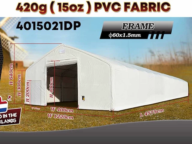 2025 rhino-cross-shelter 4015021dp - 45,75x12,2x6,4 m opslagtent / opslagshelter - afbeelding 1 van  2