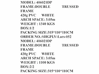 2025 rhino-cross-shelter 406021dp - 18,3x12,2x6,4 m opslagtent / opslagshelter - afbeelding 2 van  3