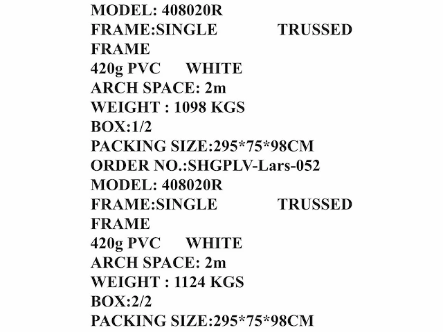 2025 rhino-cross-shelter 408020r - 24x12,2x6,1 m opslagtent / opslagshelter - afbeelding 2 van  3